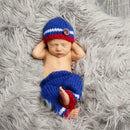2pcs/set Kids Splicing Color Handmade Knit Hats+Pants Photographic Clothing