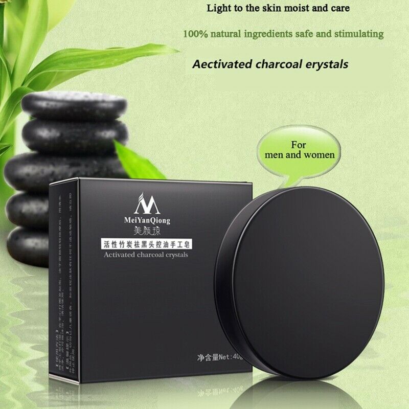 Meiyanqiong Bamboo Charcoal Handmade Soap Whitening Blackhead Remover Acne  O2M2