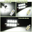 14pcs Set Car Interior Lights White LED Bulbs Map Dome License Plate Accessories