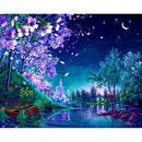Painting By Numbers Kit DIY Night Scene Hand Painted Canvas Oil Art Picture