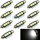 10X 3-LED 36mm 5050 SMD 6418 White CANBUS Error Free Dome Car Light Lamp Bulb