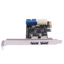PCI express USB 3.0 2 ports front panel with control card adapter 4 Pin & 20 pME