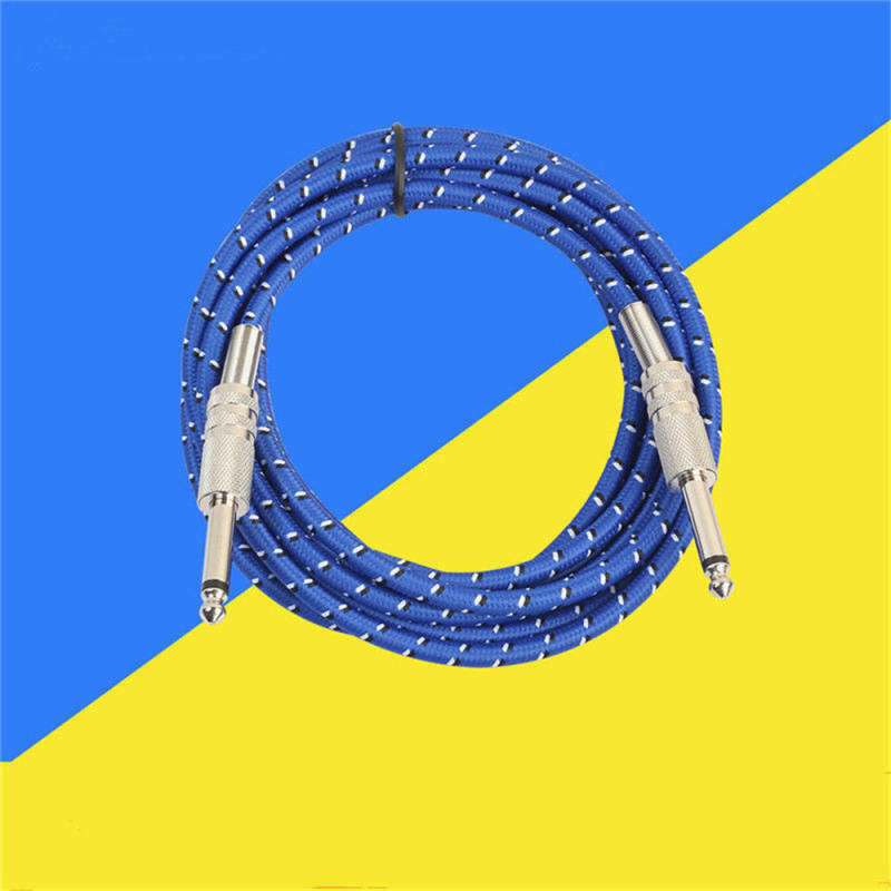 3 M 6.35 Mm Male-Pair Stereo Audio Cable For Electric Box Guitar Bass Ef NKY