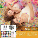 Women Glitter Tattoo Kit Semi-permanent Tattoo Decals Matching Template R1B1