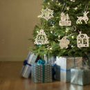 62x Wooden MDF Wood Craft Shapes Christmas Tree Hanging Decoration Ornament DIY