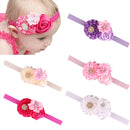 5pcs Detachable Elastic Rhinestone Baby Girl Flower Headband Hair Accessory