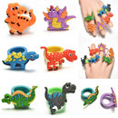 2x Cute Random Dinosaur Finger Ring Soft Cartoon Dinosaur Rings Kids Toys Gifts