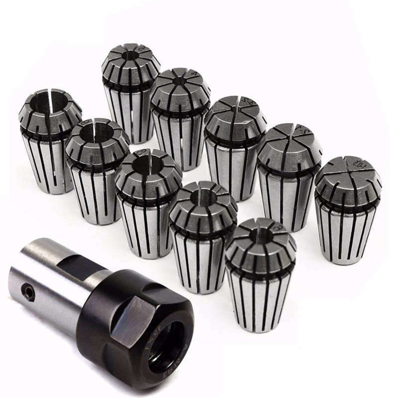10Pcs Er16 Spring Collet + Motor Shaft 8Mm Extension Rod Holder Cnc Milling G5E5