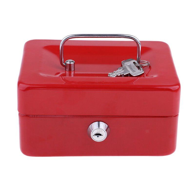 Practical Mini Cash Money Box Stainless Steel Security Lock Lockable Safe Metal