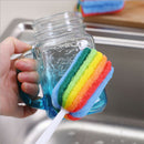 Washing Sponge Cleaning Brush Scrubber With Handle Cleaning Utensils Bru%!