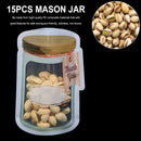 15Pcs Mason Jar Smell-proof Zipper Bags Airtight Reusable Food Saver Storage Bag