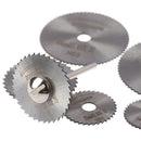 7Pcs Cutting Discs Mandrel HSS Rotary Circular Saw Blades Tool Cutoff - OZ