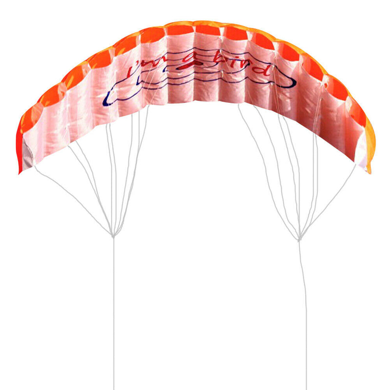 Dual Line Stunt Parafoil Parachute Rainbow Sports Beach Kite (Orange)