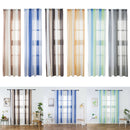 Window Sheer Curtains Rod Pocket Faux Linen Voile Curtains ~Color_1
