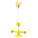 Funny Spring Suction Cup Cat Toys Elastic Feathers Cat Stick Pet Supplies