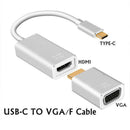 3 In 1 Usb C 3.1 Type C To Vga/F Cable Support 4K x 2K Male To Female Hdmi