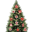DIY Christmas Hanging Snowflakes Star Tree Wooden Pendant Ornament (18pcs) A