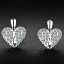 Fashion Love Heart Wing Earrings Rhinestone Date Shopping Girls Ear Studs Intrig