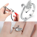 Swan Knitting Loop Crochet Ring Thimble Guide Tool Sewing Accessories Tool-AU