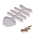 Plastic Reptile Gecko Vivarium Mealworm Feeding Food Dish Bowl Fishbone L