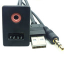 Car Suv Dash Audio Usb 3.5Mm Aux Headphone Male Mounting Adapter Panel Inpu P8E9