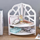 1X(Desktop Cosmetics Organizer Bathroom Storage Rack Corner Shelf