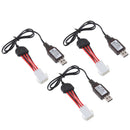 3x Premium 9.6V USB To EL-6P Li-po Battery Charger Cable for RC Drone Toys