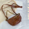 Fashion Leather Crossbody Bags Women Chain Shoulder Travel Handbag (Brown)