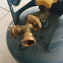 2pcs Propane Y Splitter Adater ,Cylinder Bottle Solid Brass T Adapter Connector