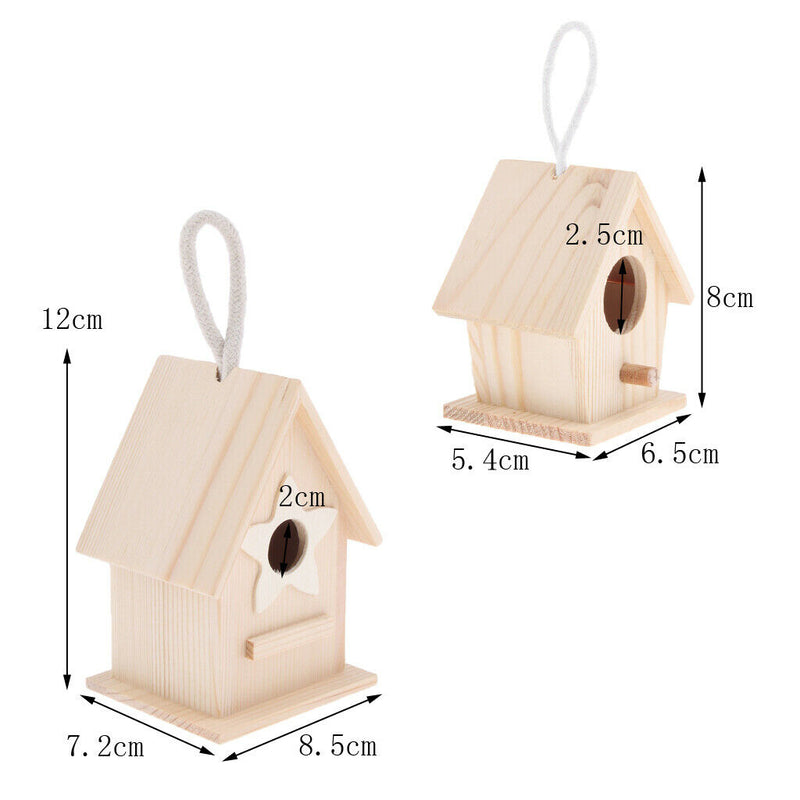 2x Bird Nest Natural Wood House DIY Parrot