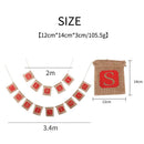 Linen Flag Banner Garland English Merry Christmas Party Ornament Home Decor