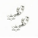 Pair Stainless Steel Hexagon Dangle Hoop Huggies Earrings WeddingJewelry 4mm