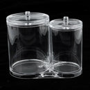 Acrylic Cotton Ball Holder Makeup Pads Organizer Box Round Container Case