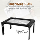 USB Illuminated Table Magnifier Desk Type Reading Loupe Magnifying Glass