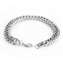 Men Punk Stainless Steel Bracelet Chain Link Wristband  Bangle Accessory FT