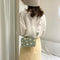 Small Fresh Leather Shoulder Bags Women Girls Floral Messenger Bags (Green)