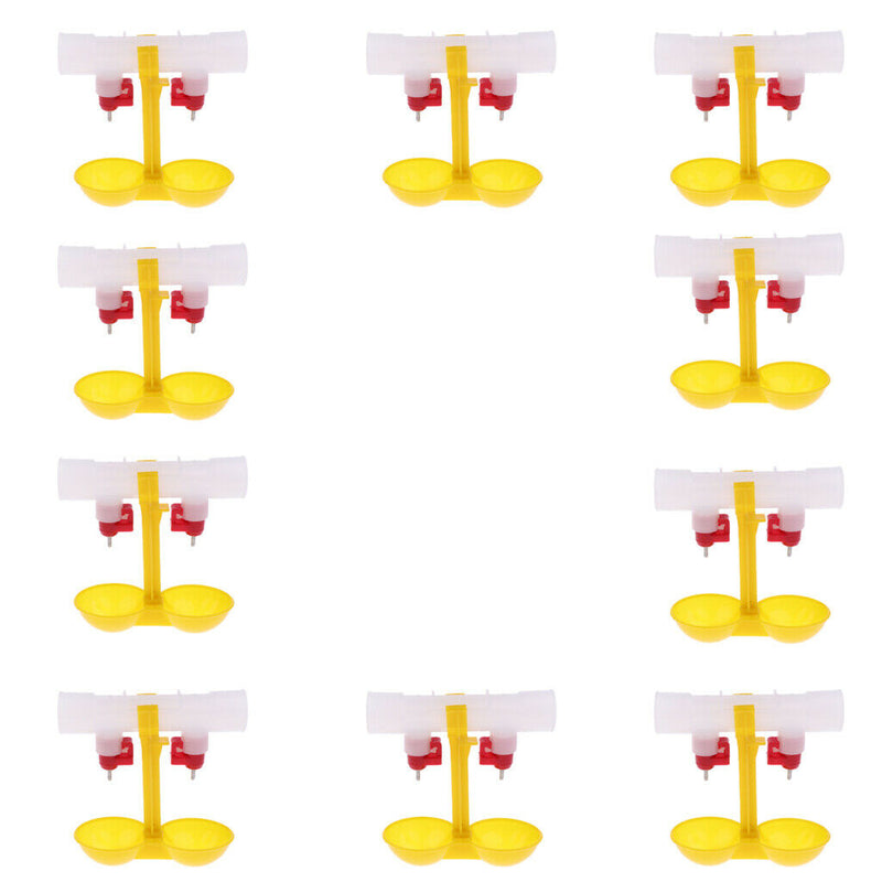 10Pcs Poultry Chicken Automatic Drinking Fountain Double Hanging Cup Ball Nipple