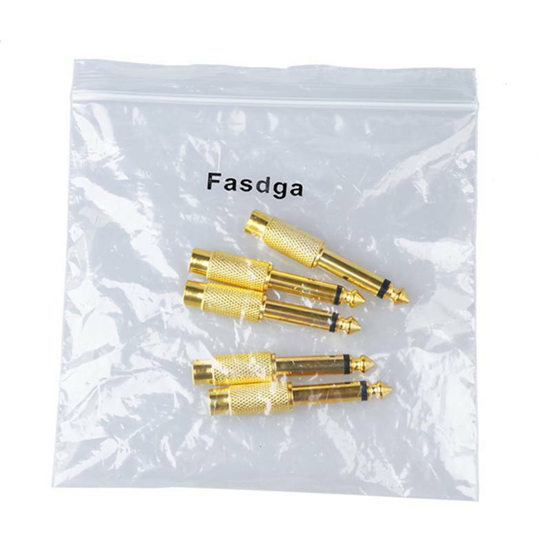 Fasdga 5pcs 6.35mm 1/4inch Male Mono Plug To RCA Female Jack Audio Adapter  G2B5