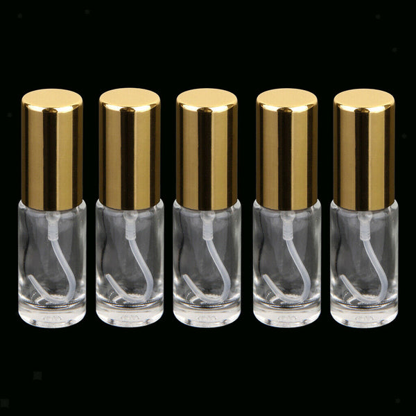 5 Tiny Small GLASS  Spray Bottle ENSSENTIAL OIL Perfume Mist Sprayer