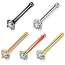 5Pcs 20G Colorful Crystal Straight Nose Rings Bar Stud Body Piercing Jewelr3 Gw