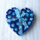Lovely 24 Pcs Red Scented Bath Soap Rose Petal in Heart Box (Blue) Q2X3