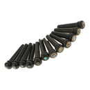 2 Set Of 6pcs Acoustic Guitar Bridge Pins Ebony Black W/ Shell / Dots