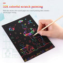 50pcs 32K Scratch Art Paper Drawing Kit DIY Doodle Template Painting Toys