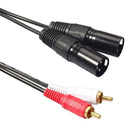 Dual RCA Male to XLR Male Cable 2 XLR to 2 RCA Plug HIFI Stereo Audio Cable A