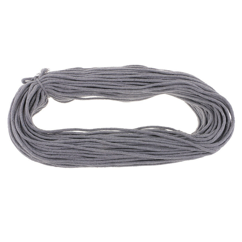 1 Roll Round Cotton Threads Stringing Cords Gray for DIY Crafts Decorative
