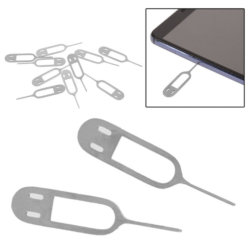 10 Pcs lovely stainless steel needle sim card tray removal eject pin key tool MO