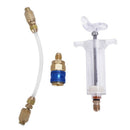 Oil/Dye Injector 30Ml 1 Oz with Low Side Quick Coupler Adapter 1/4 SAE R134 E3S6