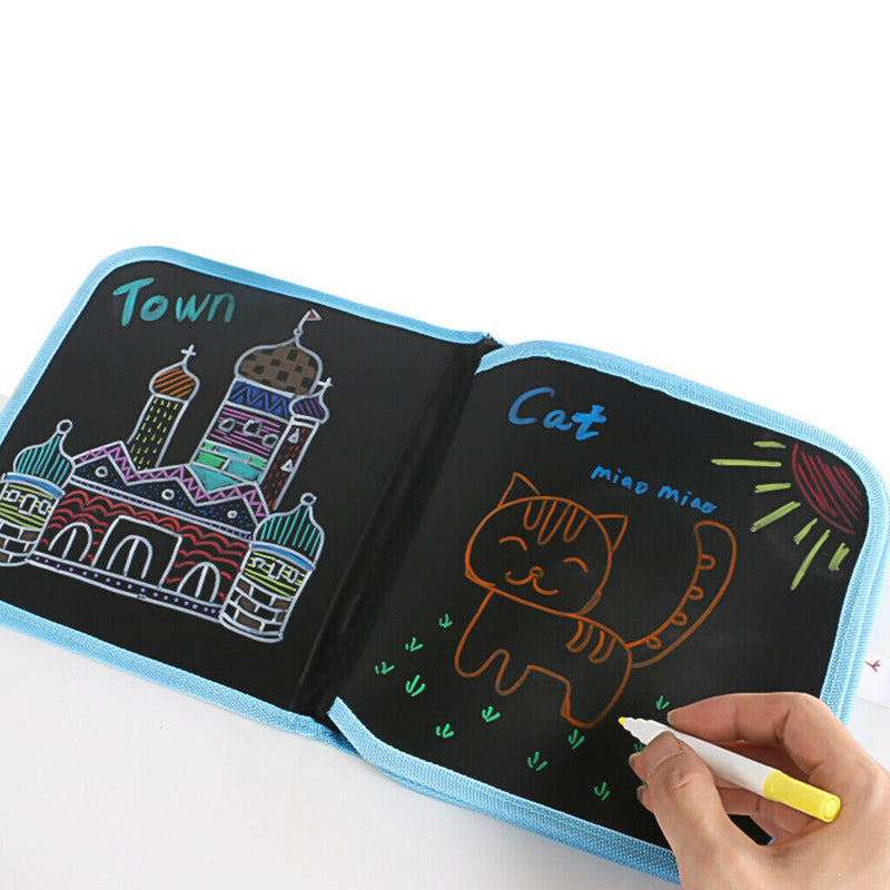 Erasable Drawing Pad Doodle Writing Board for Kids Toddler 12Pcs Pens