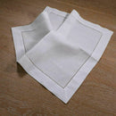 1PC White Linen/Cotton Hemstitched Cocktail Napkins Cloth Coasters 55*55CM