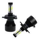 1Pair H4 LED COB Headlight Kit 8000LM High-Low Beam Bulb 6500K Lamp White